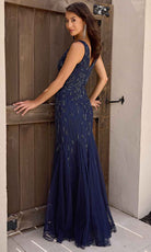 Primavera Couture 13158 - Open Back V-Neck Beaded Evening Gown - detail view