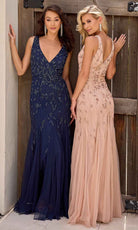 Primavera Couture 13158 - Open Back V-Neck Beaded Evening Gown - view 4