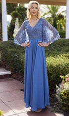 Primavera Couture 13162 - Beaded Applique V-Neck A-Line Dress
