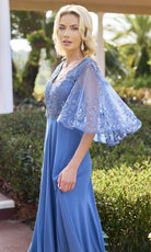 Primavera Couture 13162 - Beaded Applique V-Neck A-Line Dress
