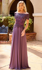 Primavera Couture 13164 - Off Shoulder Beaded Formal Dress
