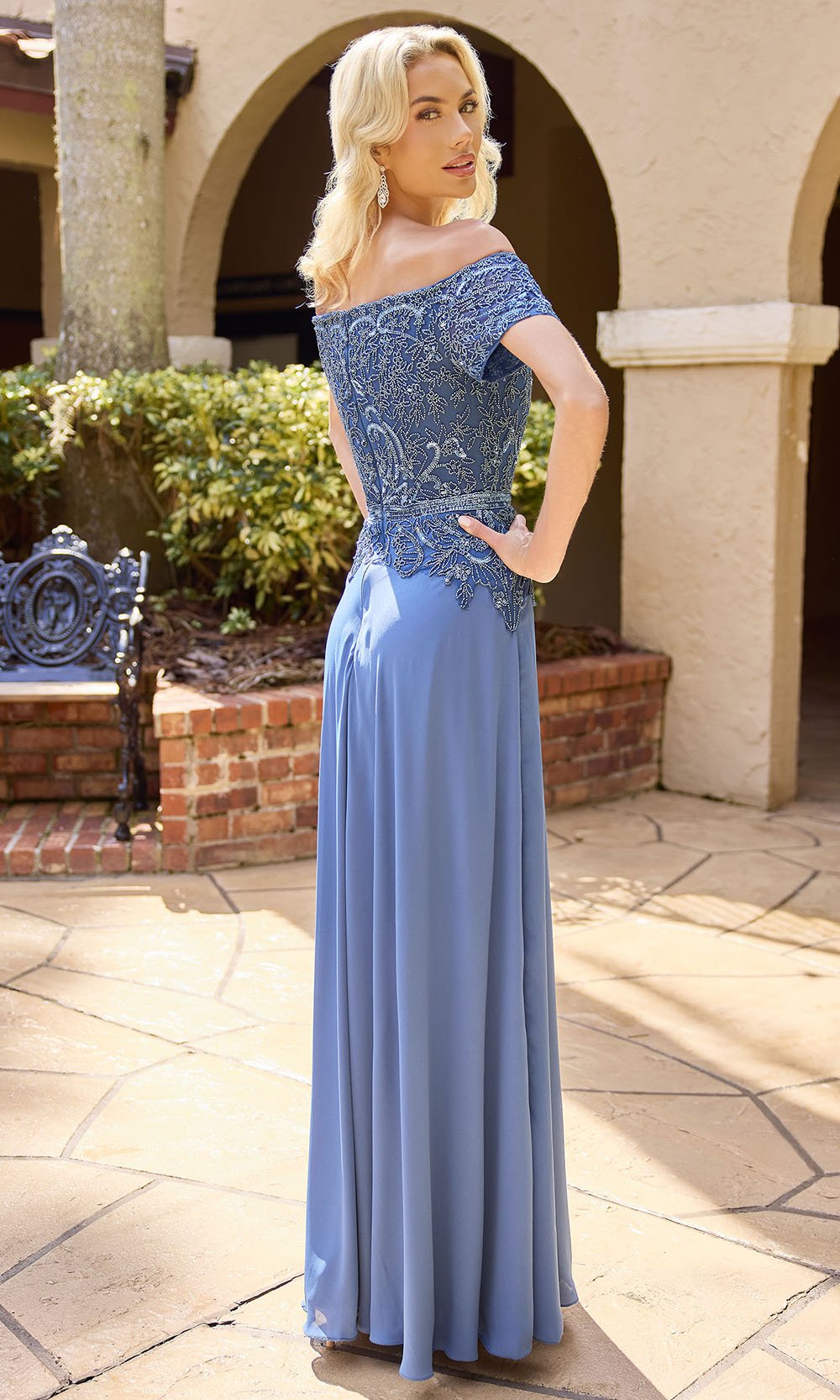 Primavera Couture 13164 - Off Shoulder Beaded Formal Dress - Silhouette Dresses