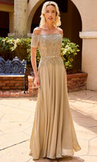 Primavera Couture 13164 - Off Shoulder Beaded Formal Dress - Silhouette Dresses