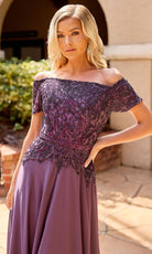 Primavera Couture 13164 - Off Shoulder Beaded Formal Dress - Silhouette Dresses
