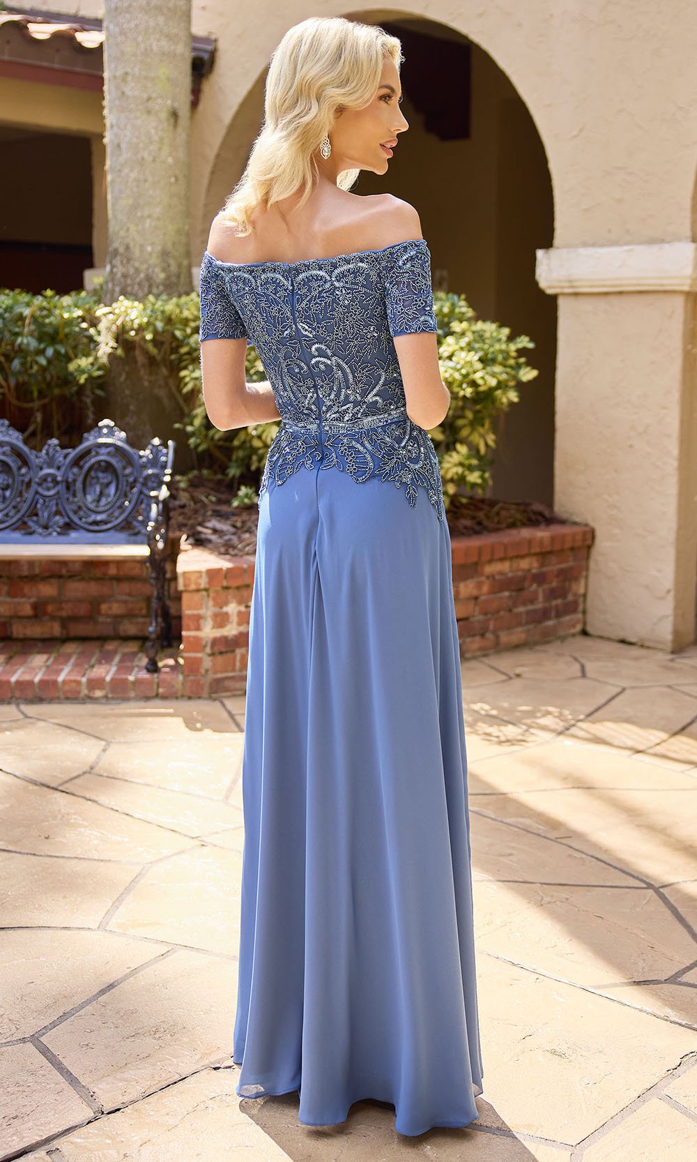 Primavera Couture 13164 - Off Shoulder Beaded Formal Dress - Silhouette Dresses