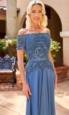 Primavera Couture 13164 - Off Shoulder Beaded Formal Dress - Silhouette Dresses