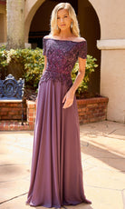 Primavera Couture 13164 - Off Shoulder Beaded Formal Dress - Silhouette Dresses