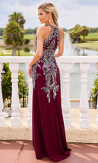 Primavera Couture 13167 - Beaded Applique Halter Formal Dress