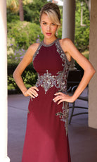 Primavera Couture 13167 - Beaded Applique Halter Formal Dress