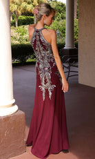 Primavera Couture 13167 - Beaded Applique Halter Formal Dress - Silhouette Dresses