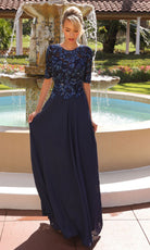Primavera Couture 13171 - Embellished Jewel Neck A-Line Dress - Silhouette Dresses