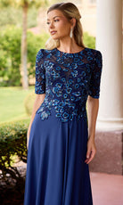 Primavera Couture 13171 - Embellished Jewel Neck A-Line Dress