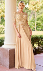 Primavera Couture 13171 - Embellished Jewel Neck A-Line Dress - Silhouette Dresses