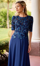 Primavera Couture 13171 - Embellished Jewel Neck A-Line Dress - Silhouette Dresses