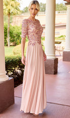 Primavera Couture 13171 - Embellished Jewel Neck A-Line Dress - Silhouette Dresses