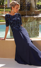 Primavera Couture 13171 - Embellished Jewel Neck A-Line Dress - Silhouette Dresses