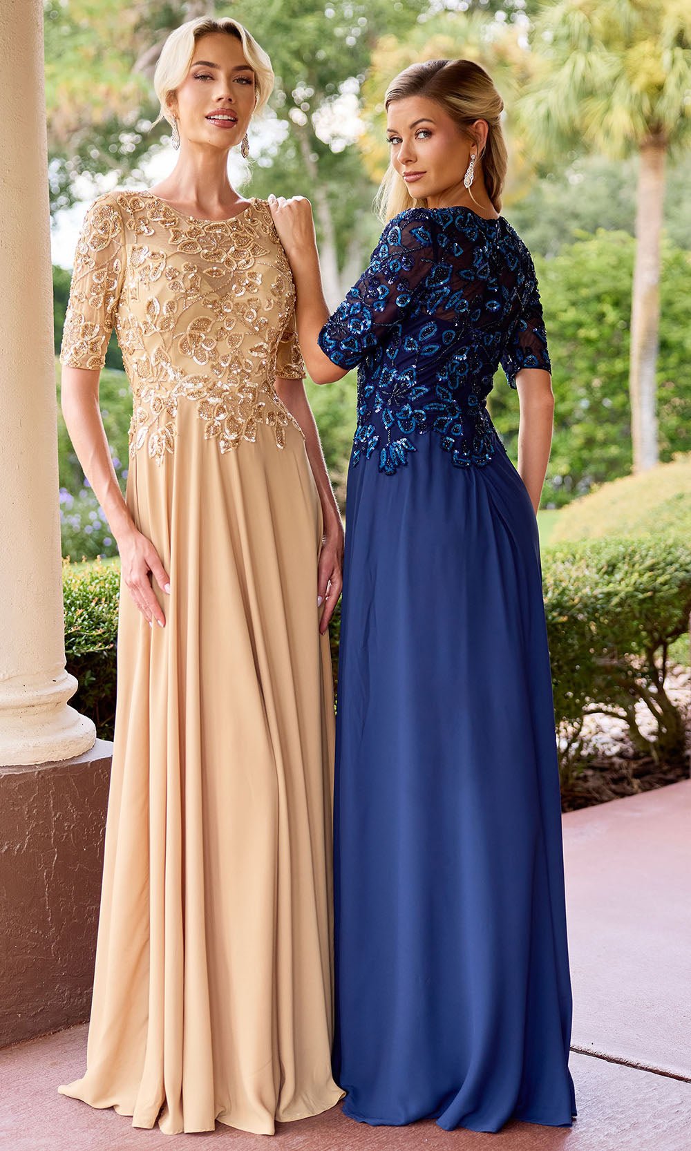 Primavera Couture 13171 - Embellished Jewel Neck A-Line Dress - Silhouette Dresses