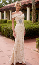 Primavera Couture 13174 - Off Shoulder Textured Long Formal Dress