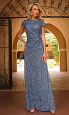 Primavera Couture 13177 - Short Sleeve Fully Embellished Dress