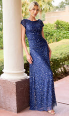 Primavera Couture 13177 - Short Sleeve Fully Embellished Dress - Silhouette Dresses