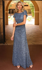 Primavera Couture 13177 - Short Sleeve Fully Embellished Dress - Silhouette Dresses