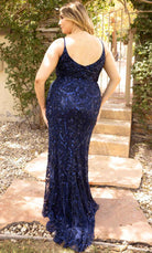 Primavera Couture 14001 - V Neck Sequined Sleeveless Gown - view 7