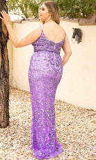 Primavera Couture 14001 - V Neck Sequined Sleeveless Gown - view 5