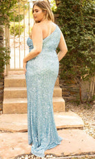 Primavera Couture 14004 - Sequined One Shoulder Prom Gown - view 5