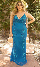 Primavera Couture 14005 - Soft-Giving Plunging Sheath Gown - view 7