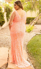 Primavera Couture 14008 - Lattice Sequined Sleeveless Gown - back view