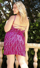 Primavera Couture 14021 - Sequin Embellished Scoop Neck Cocktail Dress