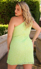 Primavera Couture 14022 - One Sleeve Sequin Embellished Cocktail Dress - back view