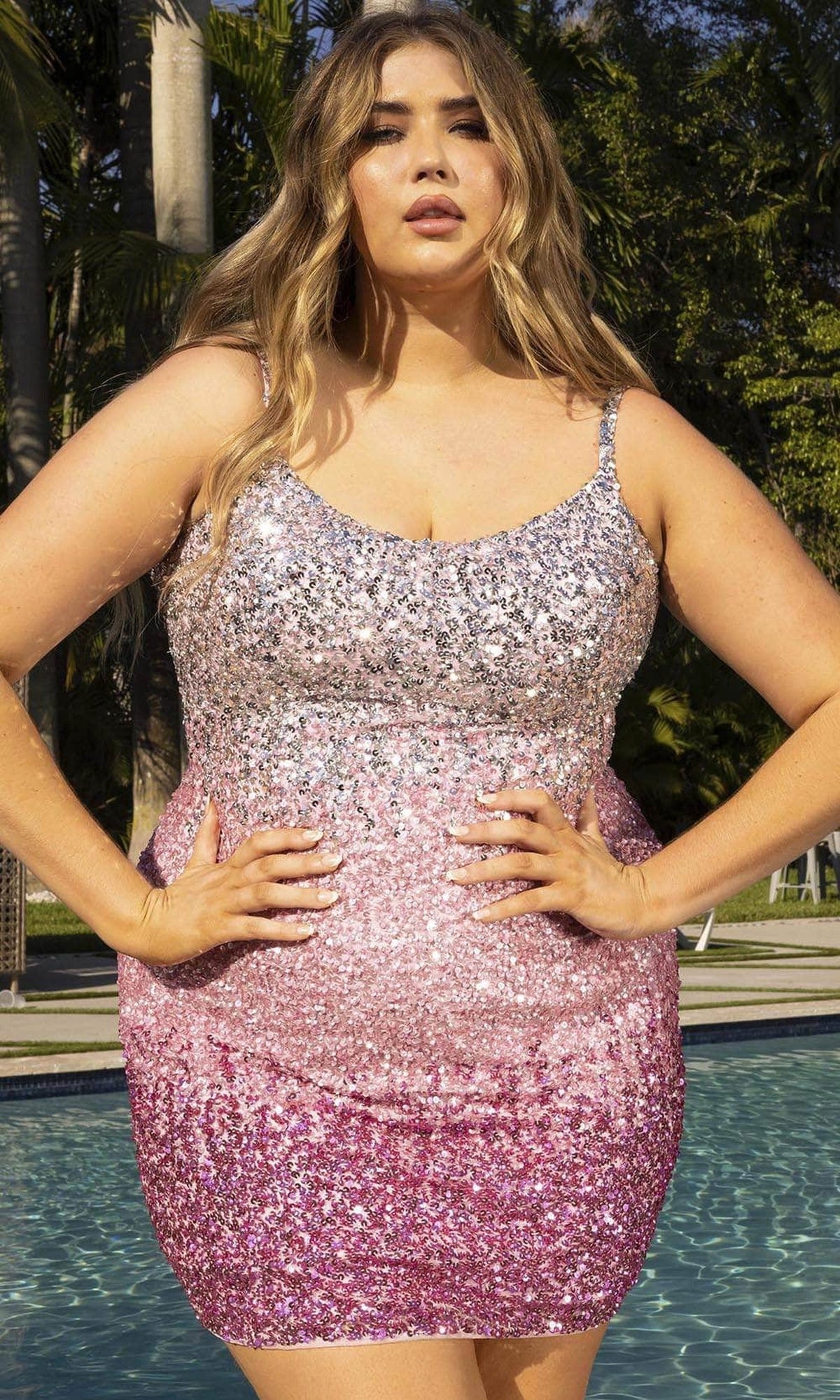 Primavera Couture 14025 - Sleeveless Sequin Embellished Cocktail Dress