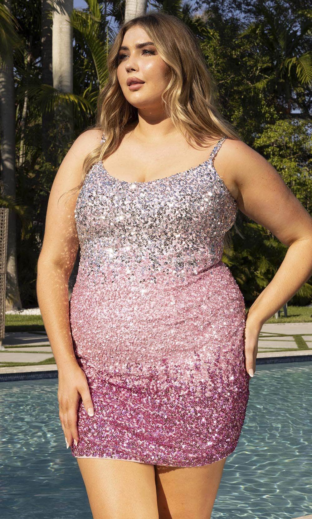Primavera Couture 14025 - Sleeveless Sequin Embellished Cocktail Dress - view 8