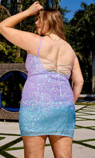 Primavera Couture 14025 - Sleeveless Sequin Embellished Cocktail Dress - back view