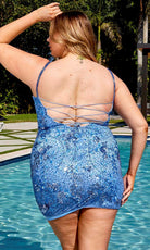 Primavera Couture 14028 - Sequin Scoop Neckline Cocktail Dress - view 4