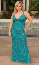 Primavera Couture 14044 - V-Neck Sleeveless Prom Dress