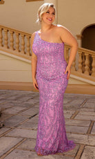 Primavera Couture 14049 - One-Sleeve Sequin Embellished Evening Dress - back view