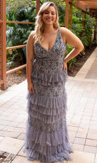 Primavera Couture 14052 - Sequin Embellished Sleeveless Prom Dress - detail view