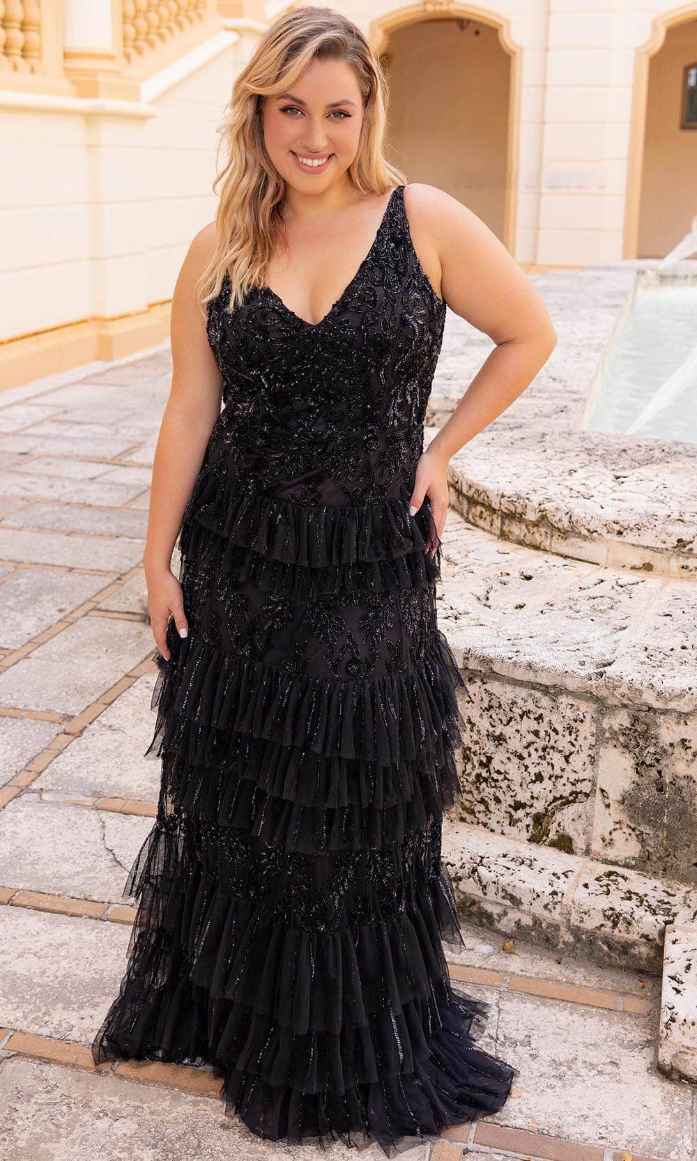 Primavera Couture 14052 - Sequin Embellished Sleeveless Prom Dress - designer prom dress at Silhouette Dresses