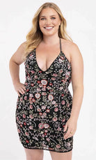 Primavera Couture 14060 - Floral Sequined Sleeveless Cocktail Dress - designer homecoming dress at Silhouette Dresses