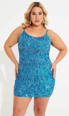 Primavera Couture 14061 - Sequined Lace-Up Back Cocktail Dress - view 11