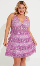Primavera Couture 14063 - Sequin Tiered Skirt Cocktail Dress - view 6