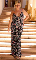 Primavera Couture 14071 - V-Neck Floral Beaded Prom Gown - designer prom dress at Silhouette Dresses