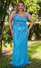 Primavera Couture 14072 - Scoop Neckline Sequin Prom Gown - back view