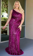 Primavera Couture 14075 - One Shoulder Beaded Sequin Evening Dress - designer prom dress at Silhouette Dresses