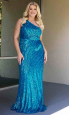 Primavera Couture 14075 - One Shoulder Beaded Sequin Evening Dress - view 5