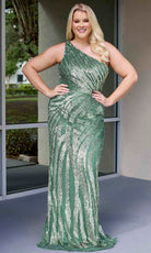 Primavera Couture 14075 - One Shoulder Beaded Sequin Evening Dress - view 7