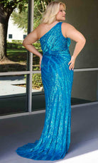 Primavera Couture 14075 - One Shoulder Beaded Sequin Evening Dress - view 6