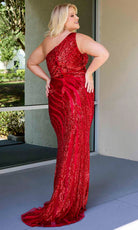 Primavera Couture 14075 - One Shoulder Beaded Sequin Evening Dress - detail view